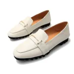 KISFLY 2021 New Leather Loafers for Women Casual Slip on Flats Comfortabale Walking Shoes