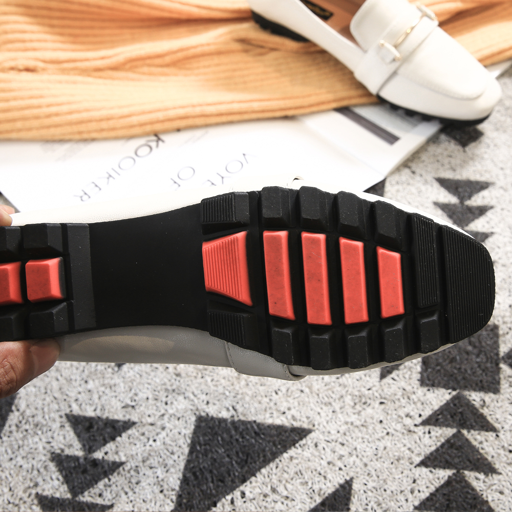 KISFLY 2021 New Leather Loafers for Women Casual Slip on Flats Comfortabale Walking Shoes