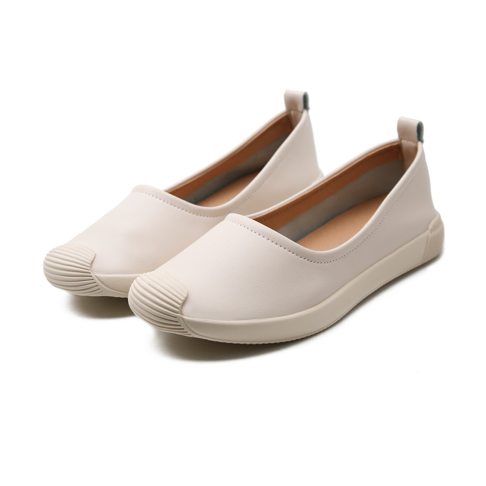 KISFLY Loafer Shoes for Women Leather Round Toe Slip on Flats Comfortable Walking Driving Shoes