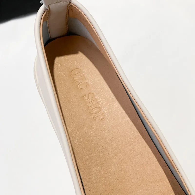 KISFLY Loafer Shoes for Women Leather Round Toe Slip on Flats Comfortable Walking Driving Shoes