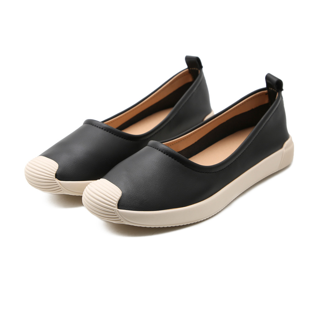 KISFLY Loafer Shoes for Women Leather Round Toe Slip on Flats Comfortable Walking Driving Shoes