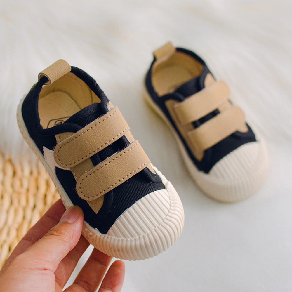 Toddler Sneakers for Boys and Girls Cartoon Dual Hook and Loops Sneakers Baby Canvas Shoes 