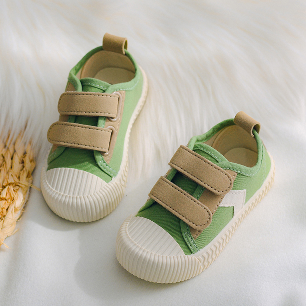 Toddler Sneakers for Boys and Girls Cartoon Dual Hook and Loops Sneakers Baby Canvas Shoes 