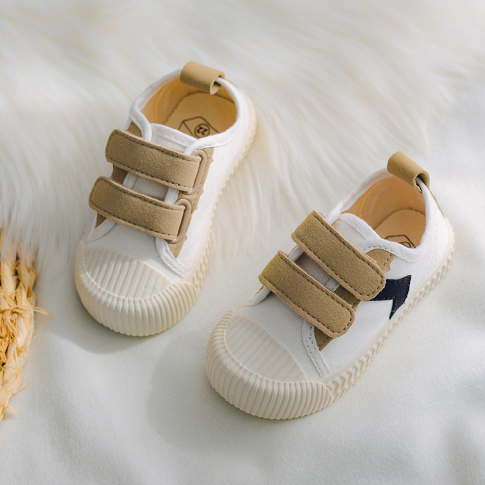 Toddler Sneakers for Boys and Girls Cartoon Dual Hook and Loops Sneakers Baby Canvas Shoes 