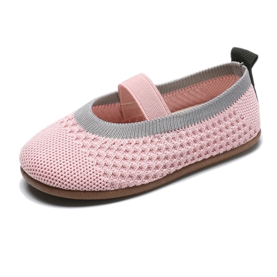 Girls Shoes Fly Woven Vamp Strap Flats Mary Jane Dress Shoes (Toddler/Little) 01