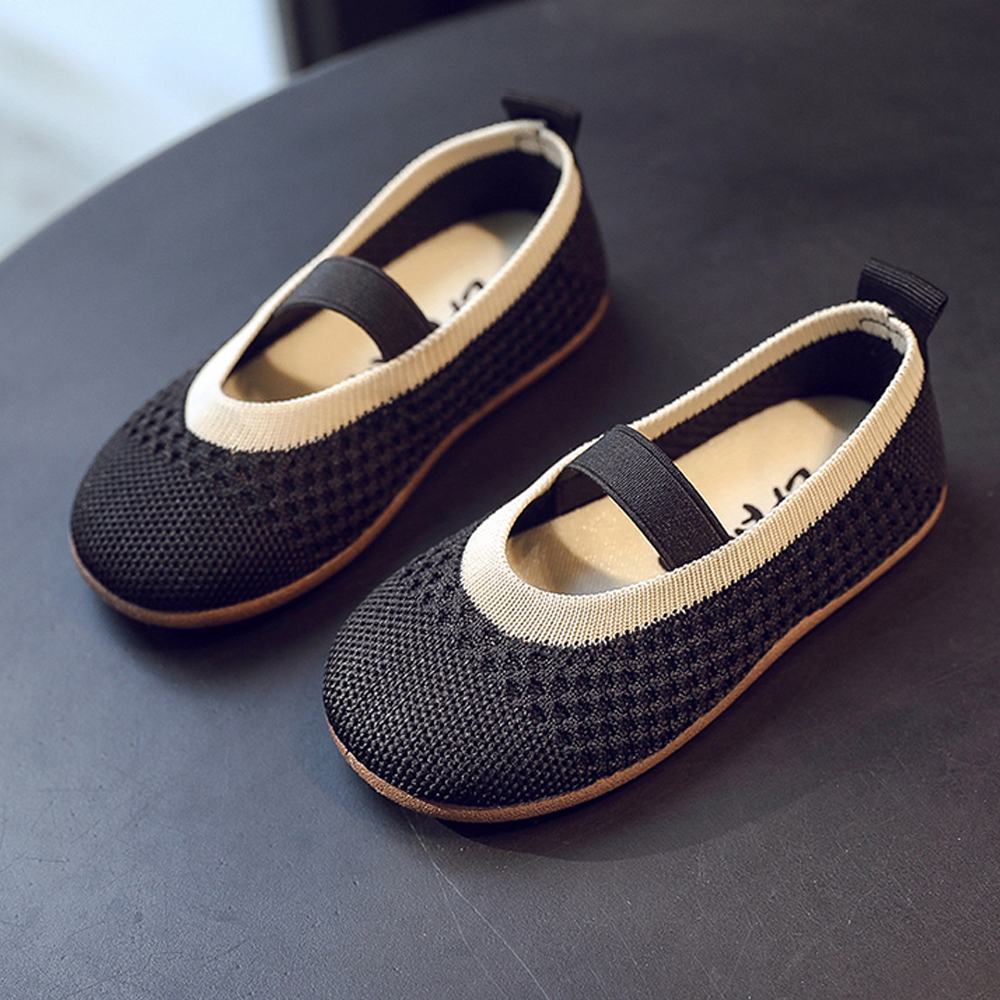 Girls Shoes Fly Woven Vamp Strap Flats Mary Jane Dress Shoes (Toddler/Little)