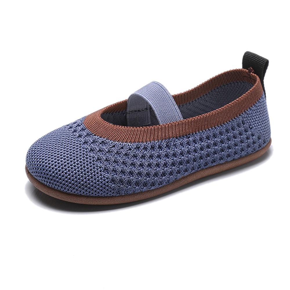 Girls Shoes Fly Woven Vamp Strap Flats Mary Jane Dress Shoes (Toddler/Little)