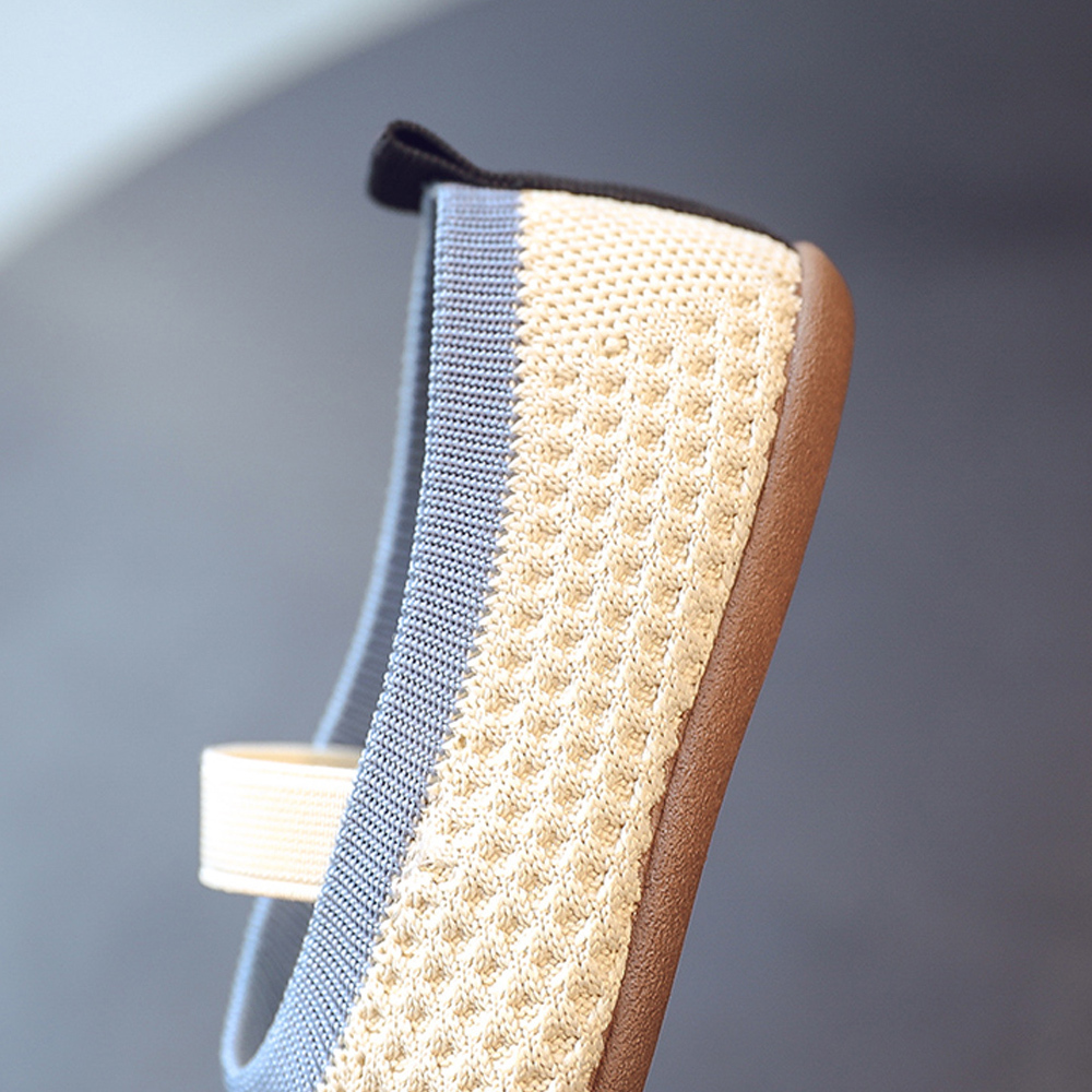 Girls Shoes Fly Woven Vamp Strap Flats Mary Jane Dress Shoes (Toddler/Little)