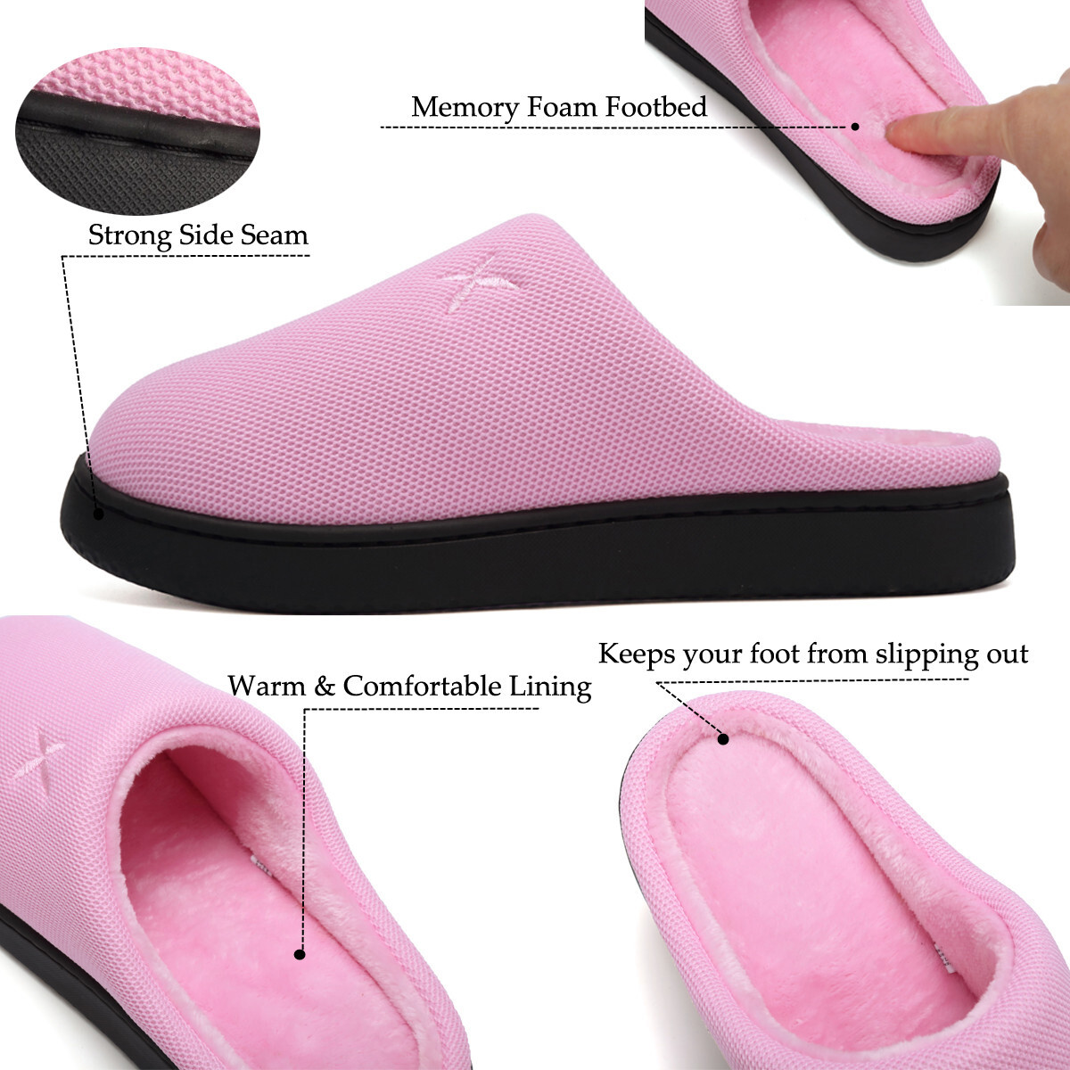 Women's and Men's Memory Foam Slippers Plush Lining Comfortable Walking House Shoes for Indoor or Outdoor