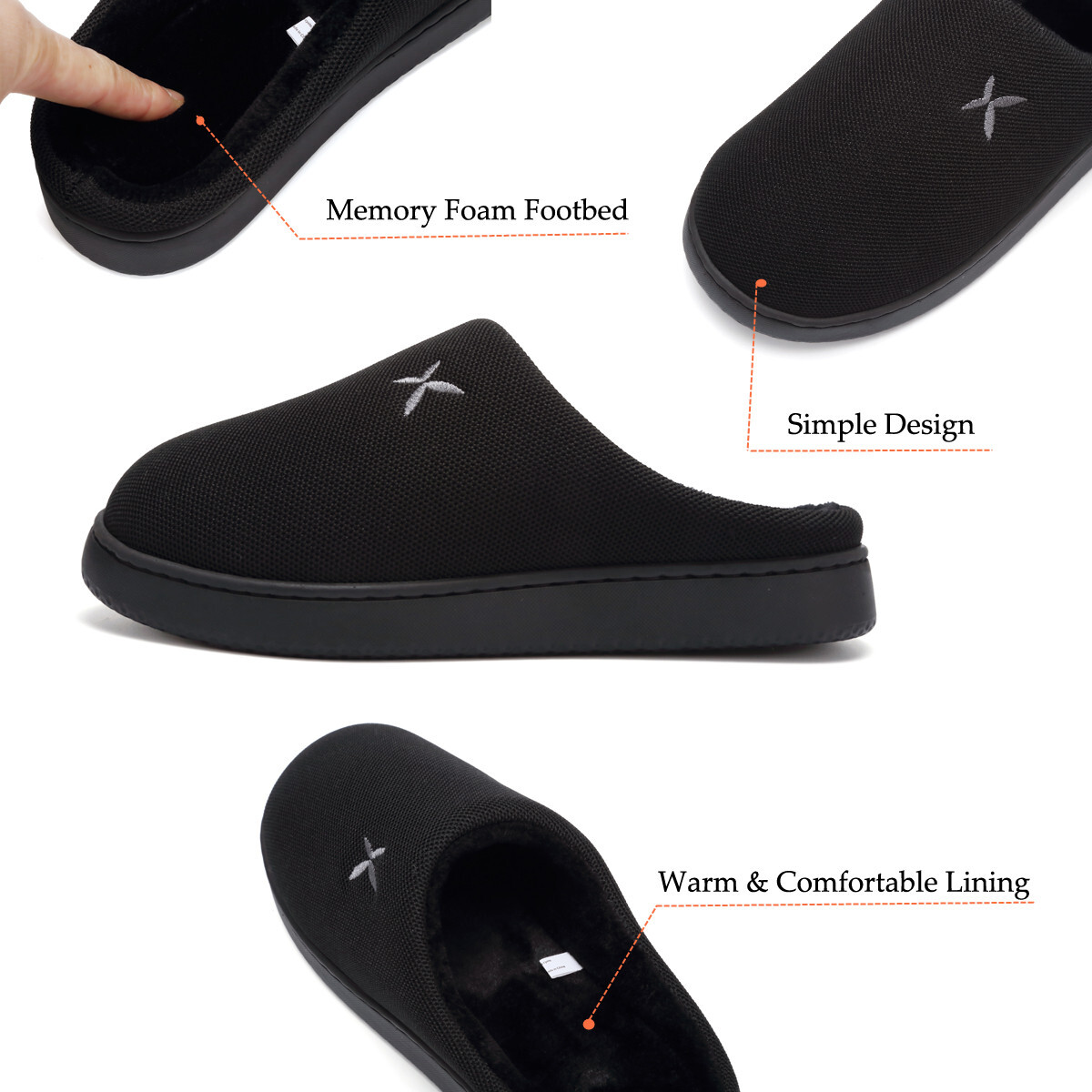 Women's and Men's Memory Foam Slippers Plush Lining Comfortable Walking House Shoes for Indoor or Outdoor