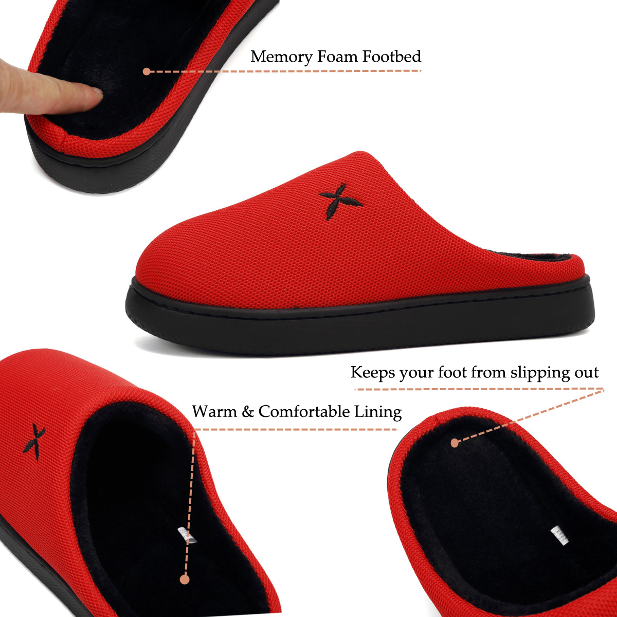 Women's and Men's Memory Foam Slippers Plush Lining Comfortable Walking House Shoes for Indoor or Outdoor