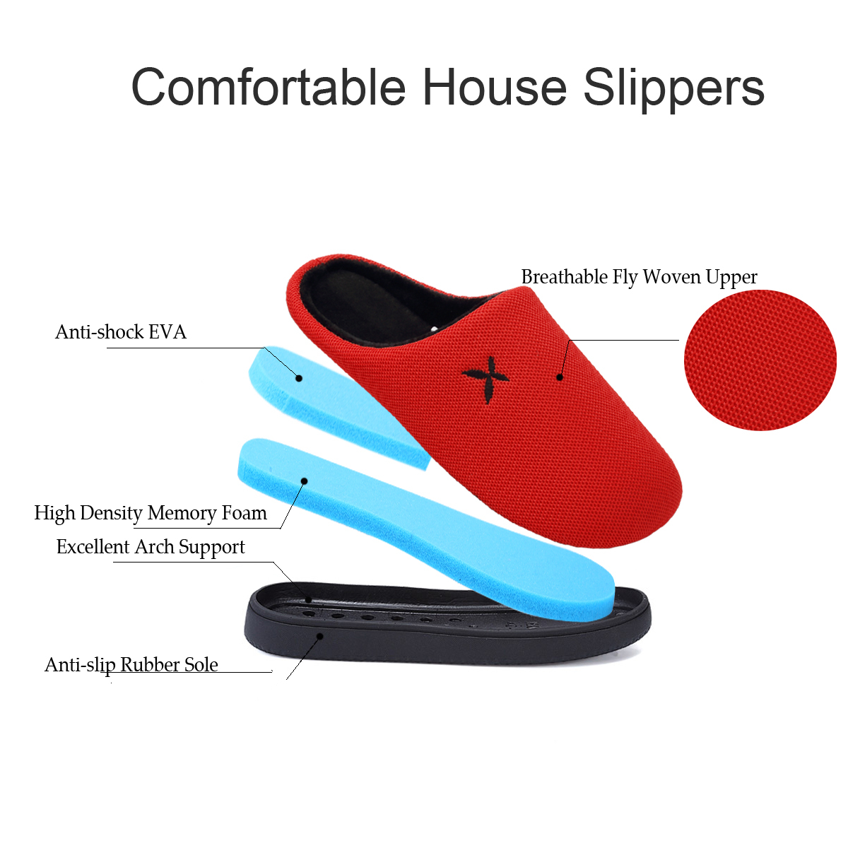Women's and Men's Memory Foam Slippers Plush Lining Comfortable Walking House Shoes for Indoor or Outdoor