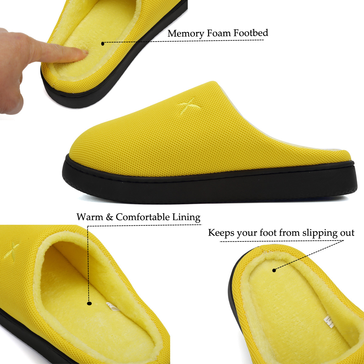 Women's and Men's Memory Foam Slippers Plush Lining Comfortable Walking House Shoes for Indoor or Outdoor