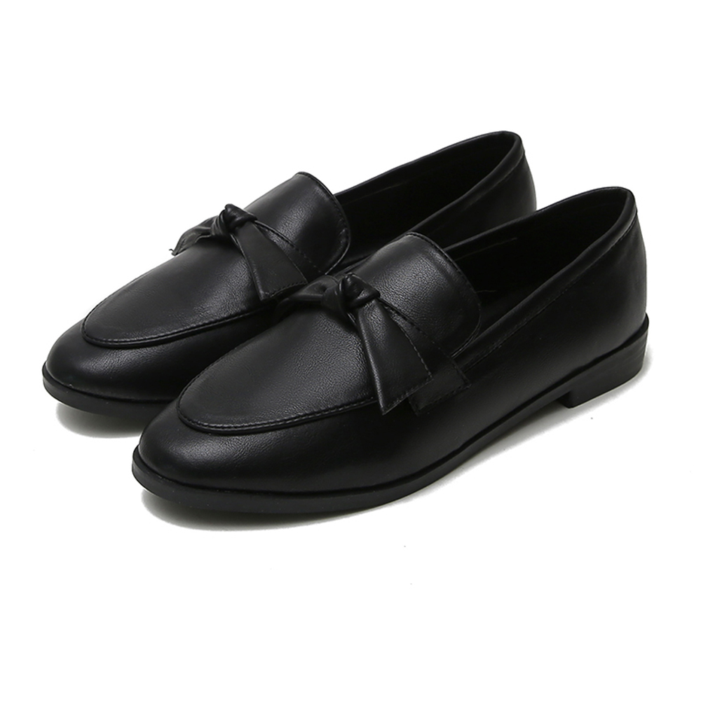 Flats Shoes for Women Leather Round Toe Slip on Ladies Casual Comfortable Walking Driving Loafers
