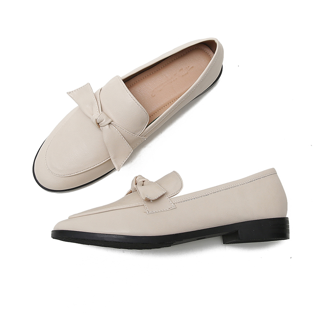 Flats Shoes for Women Leather Round Toe Slip on Ladies Casual Comfortable Walking Driving Loafers
