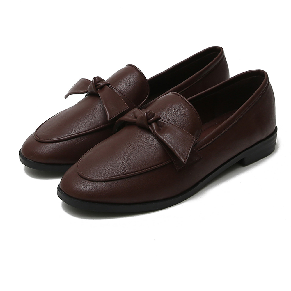 Flats Shoes for Women Leather Round Toe Slip on Ladies Casual Comfortable Walking Driving Loafers