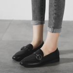Flats Shoes for Women Leather Round Toe Slip on Ladies Casual Comfortable Walking Driving Loafers