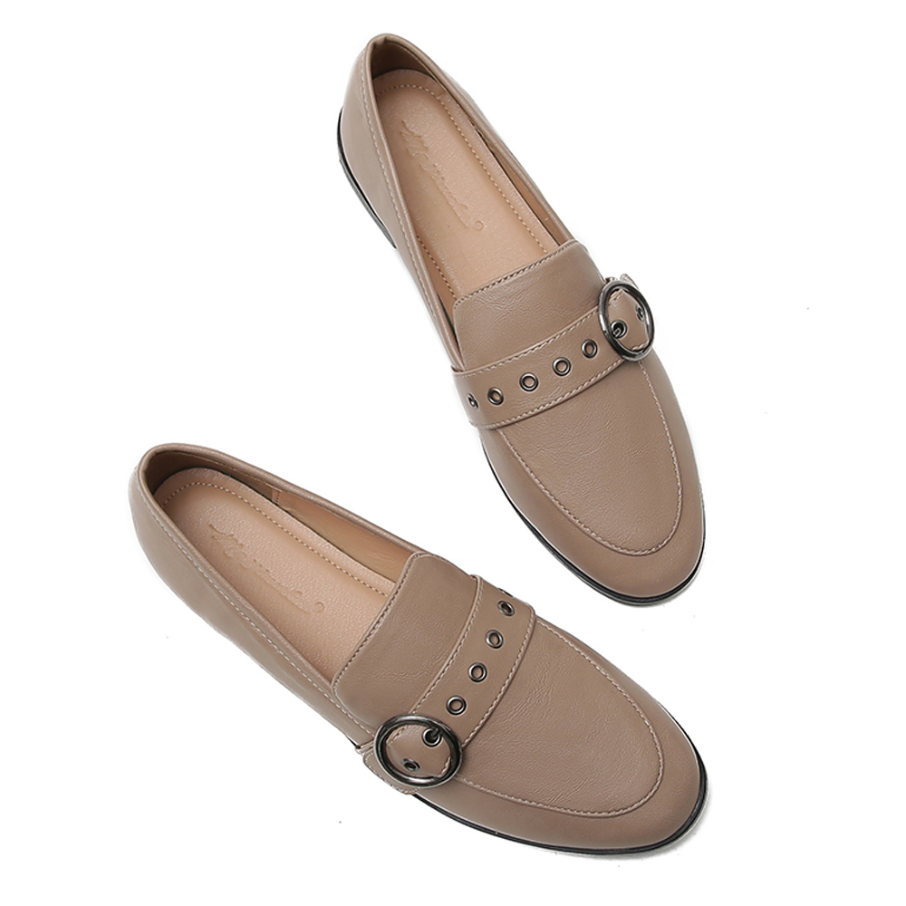 Flats Shoes for Women Leather Round Toe Slip on Ladies Casual Comfortable Walking Driving Loafers