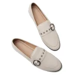 Flats Shoes for Women Leather Round Toe Slip on Ladies Casual Comfortable Walking Driving Loafers