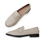 Leather Shoes for Women Casual Slip on Anti-slip Rubble Sole Boat Flats Breathable Comfortable Walking Loafers