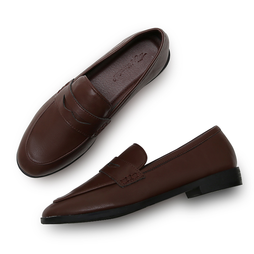 Leather Shoes for Women Casual Slip on Anti-slip Rubble Sole Boat Flats Breathable Comfortable Walking Loafers