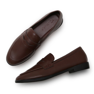 Leather Shoes for Women Casual Slip on Anti-slip Rubble Sole Boat Flats Breathable Comfortable Walking Loafers 02