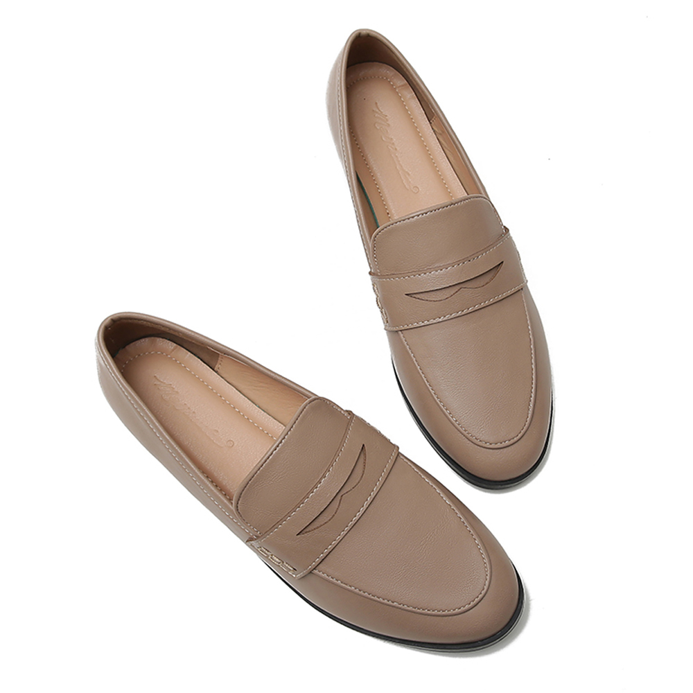 Leather Shoes for Women Casual Slip on Anti-slip Rubble Sole Boat Flats Breathable Comfortable Walking Loafers