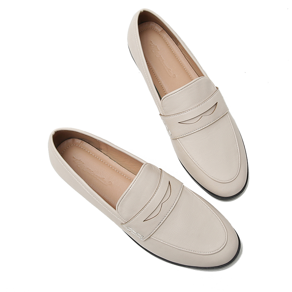 Leather Shoes for Women Casual Slip on Anti-slip Rubble Sole Boat Flats Breathable Comfortable Walking Loafers