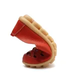Leather Flats for Women Casual Round Toe Slip on Shoes Soft Comfortable Walking Loafers  