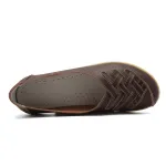 Leather Flats for Women Casual Round Toe Slip on Shoes Soft Comfortable Walking Loafers  