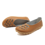 Leather Flats for Women Casual Round Toe Slip on Shoes Soft Comfortable Walking Loafers  