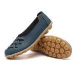 Leather Flats for Women Casual Round Toe Slip on Shoes Soft Comfortable Walking Loafers  