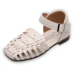 Sandals for Girls Closed Toe Leather Summer Comfortable Walking Shoes (Toddler/Little Kids)
