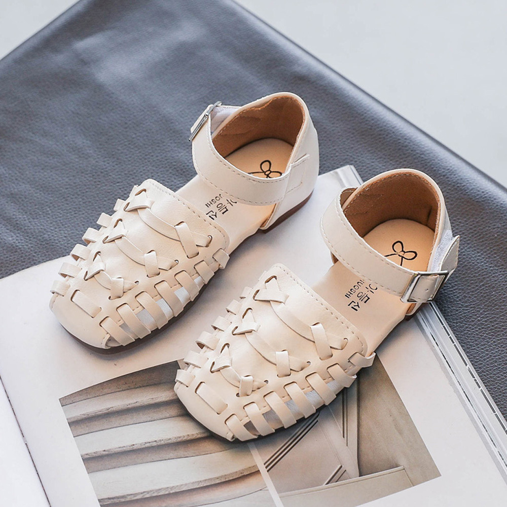 Sandals for Girls Closed Toe Leather Summer Comfortable Walking Shoes (Toddler/Little Kids)