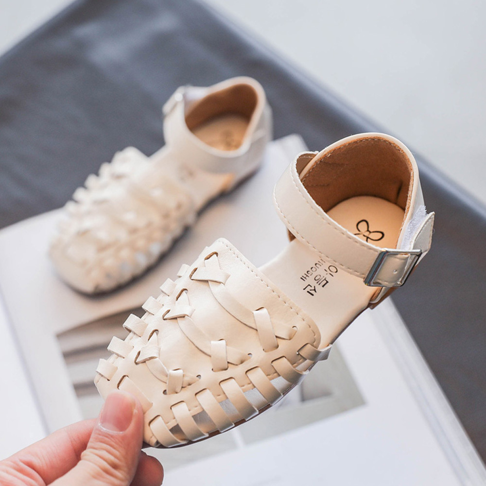 Sandals for Girls Closed Toe Leather Summer Comfortable Walking Shoes (Toddler/Little Kids)