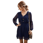 Women Long Sleeve Dress Casual Shorts Dresses