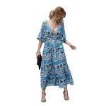 KISFLY Women Casual Bohemian Summer Beach Long Dress