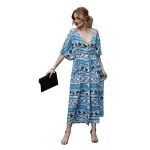 KISFLY Women Casual Bohemian Summer Beach Long Dress