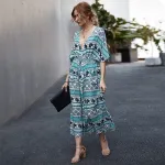 KISFLY Women Casual Bohemian Summer Beach Long Dress
