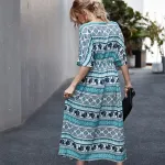 KISFLY Women Casual Bohemian Summer Beach Long Dress