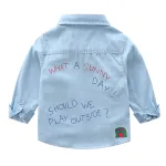 Boys Button Down Shirt Long Sleeve Toddler Denim Shirt with Pocket