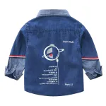 Boys Button Down Shirt Long Sleeve Toddler Denim Shirt with Pocket