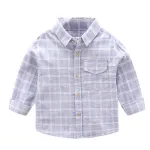 KISFLY Boys Tshirts  Cotton Long Sleeve Clothes Button Down Shirts with Pocket
