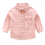 KISFLY Boys Tshirts  Cotton Long Sleeve Clothes Button Down Shirts with Pocket