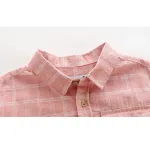 KISFLY Boys Tshirts  Cotton Long Sleeve Clothes Button Down Shirts with Pocket