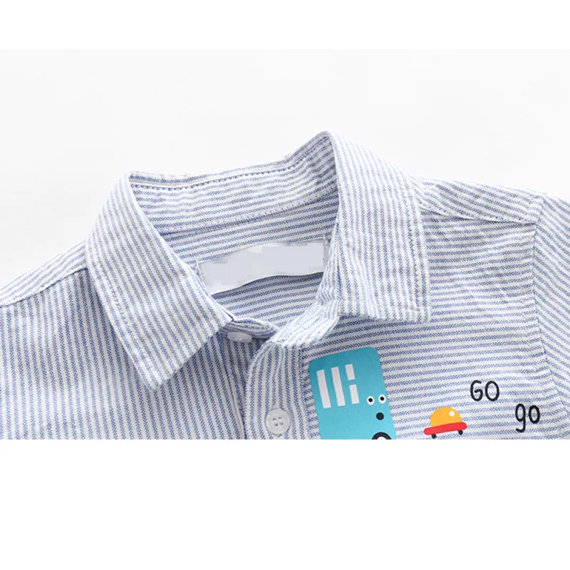 KISFLY Long Sleeve Shirts for Boys Cotton Stripes Button Down T-Shirts