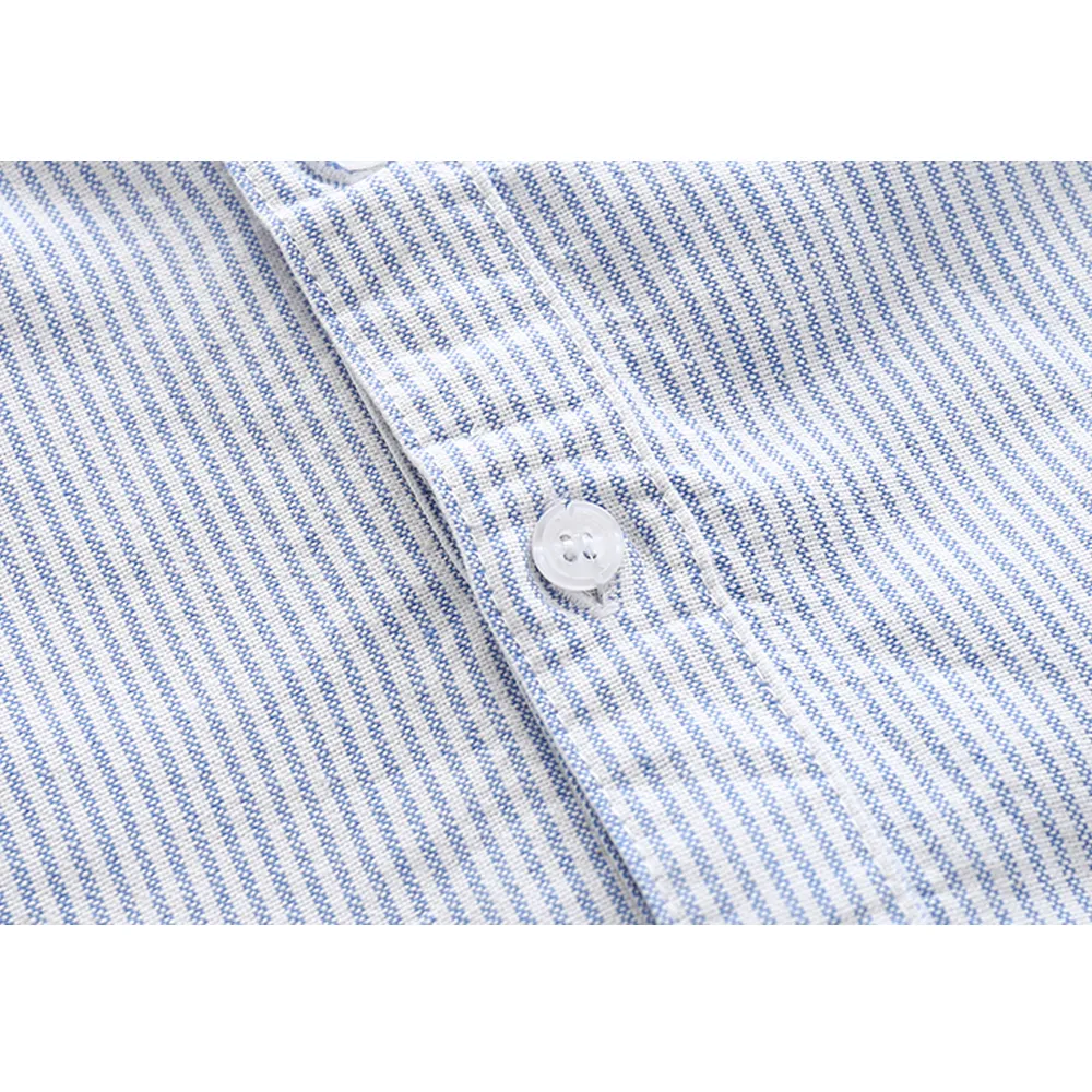 KISFLY Long Sleeve Shirts for Boys Cotton Stripes Button Down T-Shirts