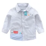 KISFLY Long Sleeve Shirts for Boys Cotton Stripes Button Down T-Shirts