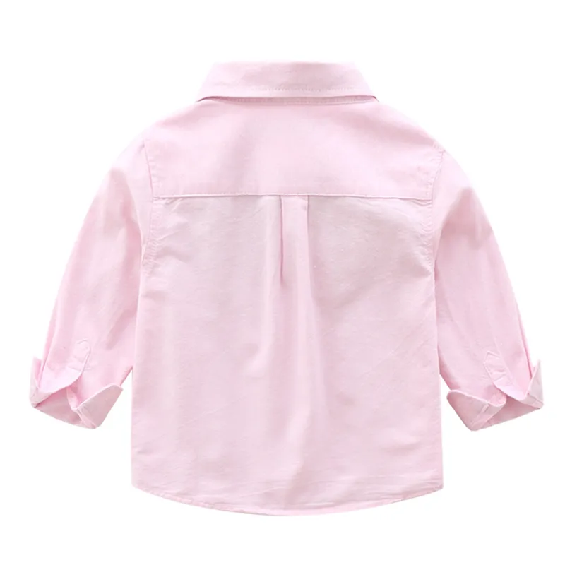 KISFLY Boy Button Down Shirt Long Sleeve Clothes Bow Tie Dress Shirts