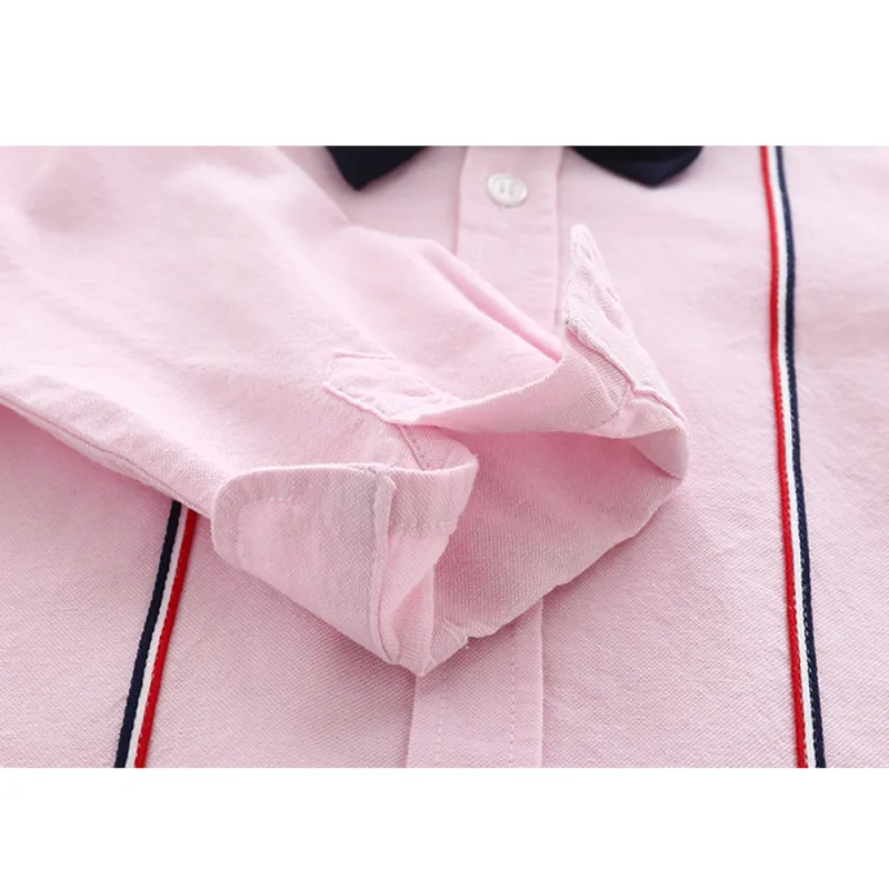 KISFLY Boy Button Down Shirt Long Sleeve Clothes Bow Tie Dress Shirts